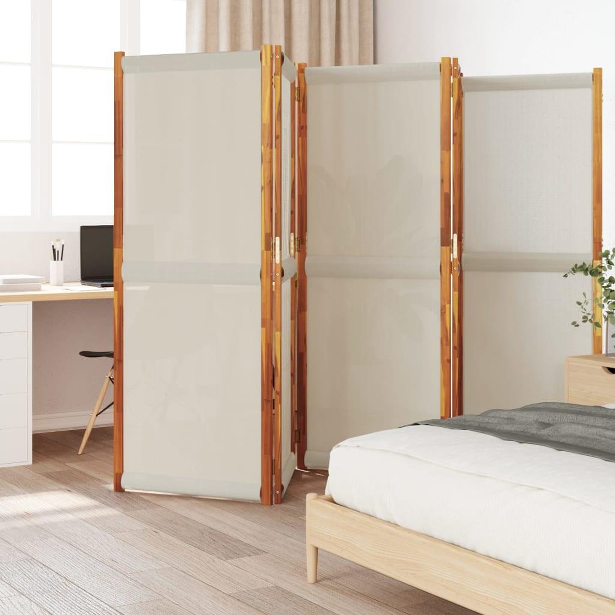 VIDAXL Cloison de separation 5 panneaux gris clair 350x180 cm