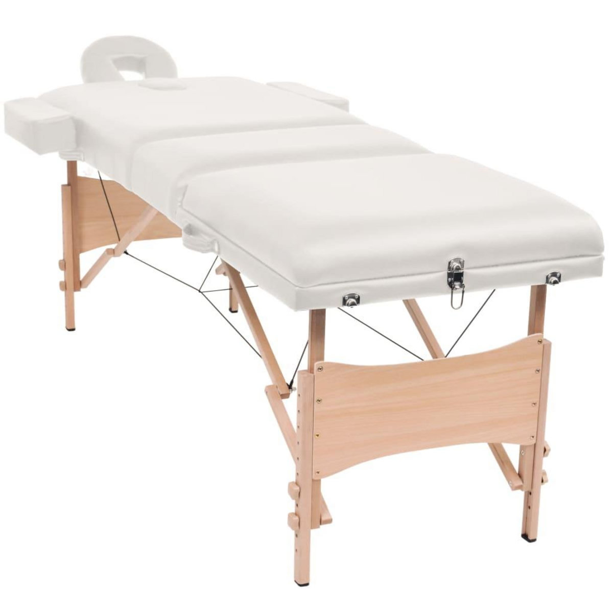 VIDAXL Table de massage pliable a 3 zones 10 cm d'epaisseur Blanc