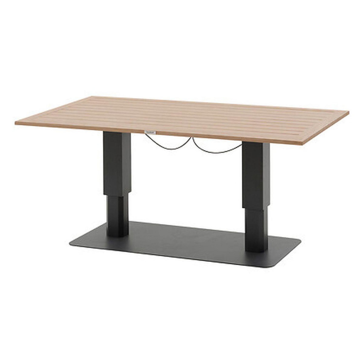 HESPERIDE Table de jardin relevable rectangulaire en aluminium SALIMIA - Graphite et honey