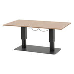 HESPERIDE Table de jardin relevable rectangulaire en aluminium SALIMIA - Graphite et honey