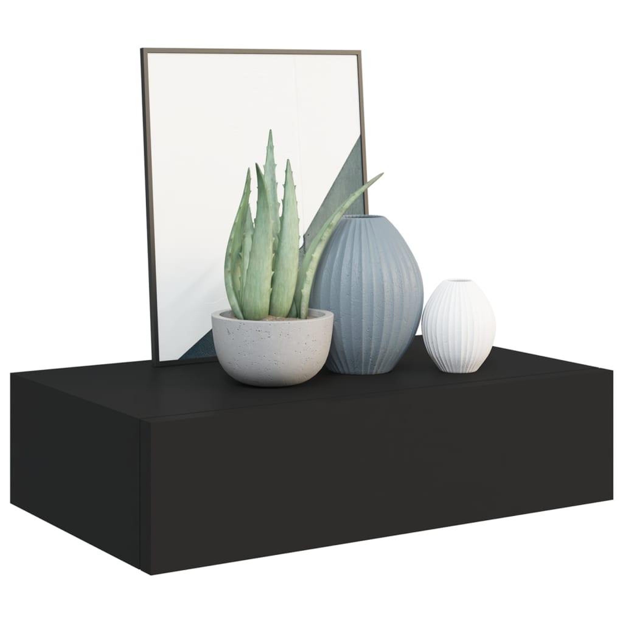 Voir la diapositive 3 : VIDAXL Etageres a tiroirs murales 2 pcs noir 40x23,5x10 cm MDF