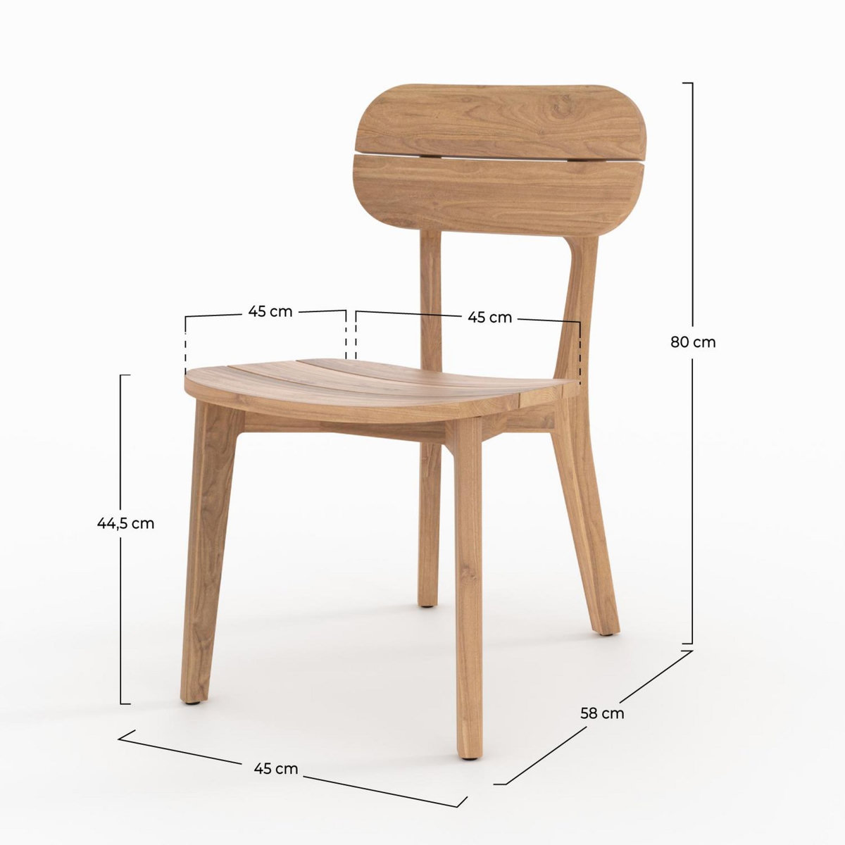 Rendez vous déco Lot de 2 chaises de jardin en bois de teck recyclé-Azia