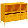 Voir la diapositive 2 : VIDAXL Buffet jaune moutarde 101,5x39x73,5 cm acier lamine a froid