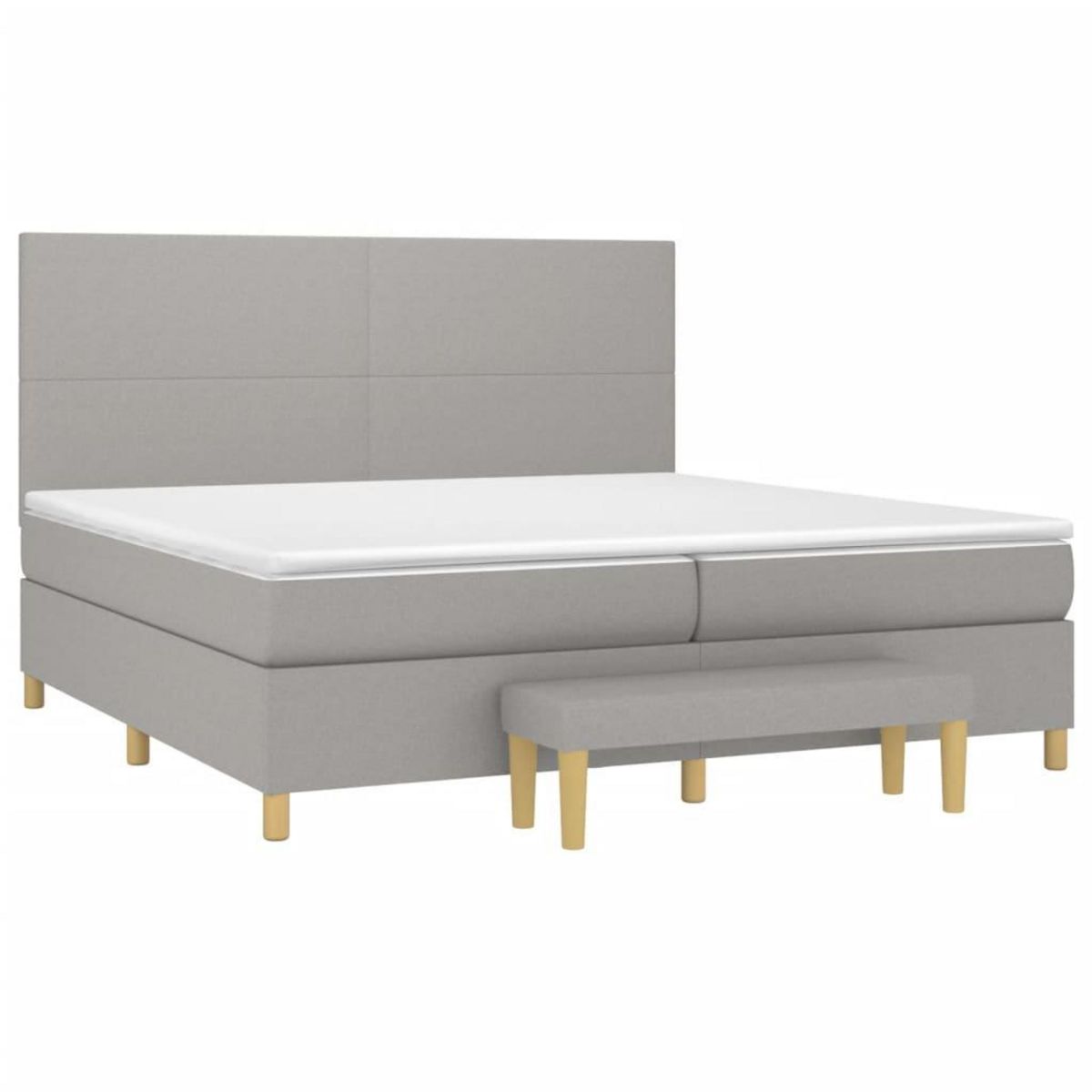 VIDAXL Sommier a lattes de lit avec matelas Gris clair 200x200cm Tissu