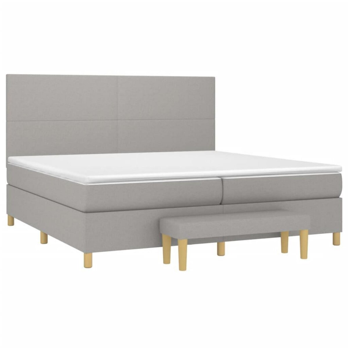 VIDAXL Sommier a lattes de lit avec matelas Gris clair 200x200cm Tissu