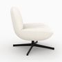 Voir la diapositive 5 : Rendez vous déco Fauteuil pivotant en tissu bouclé blanc cassé - Elvis