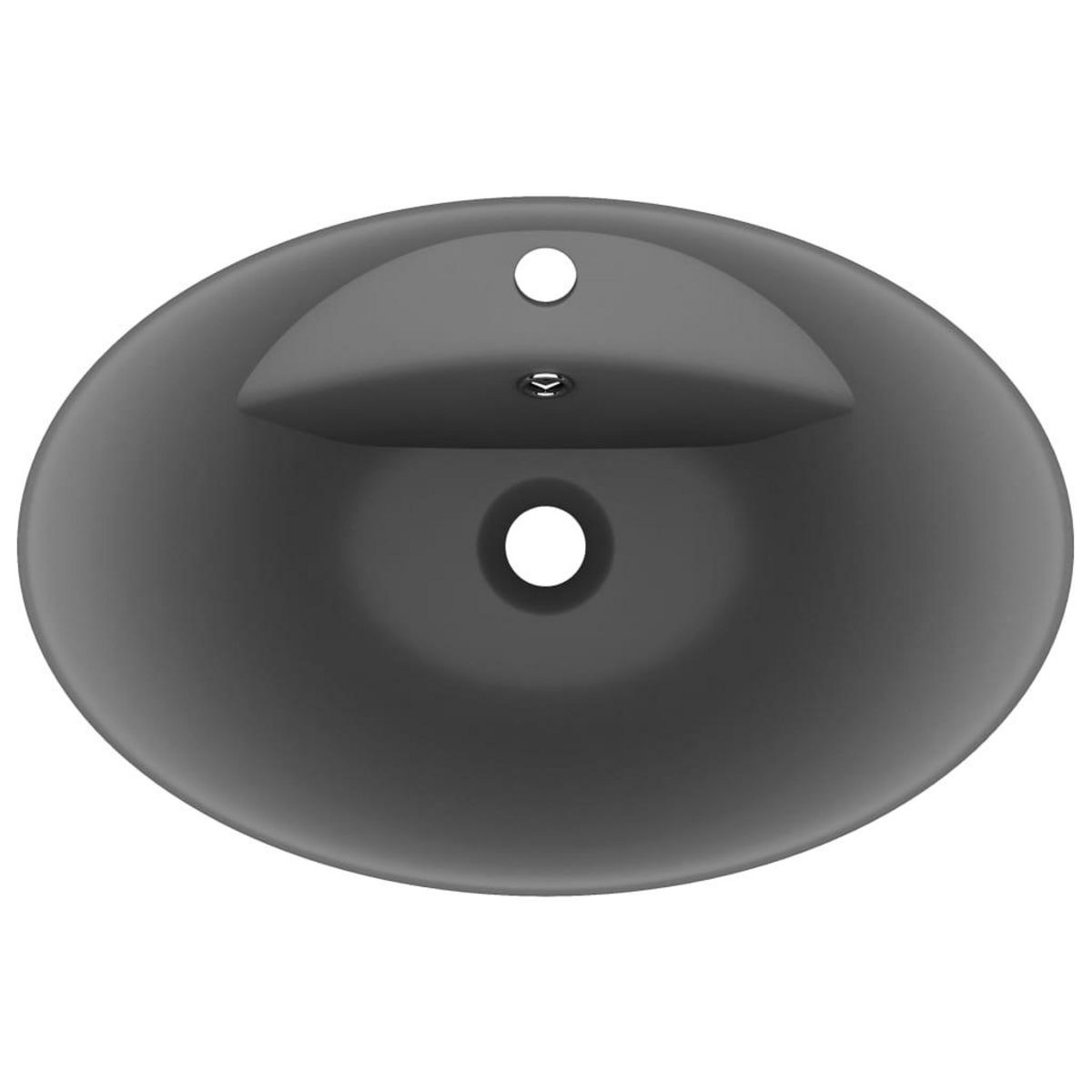 VIDAXL Lavabo ovale a trop-plein Gris fonce mat 58,5x39 cm Ceramique