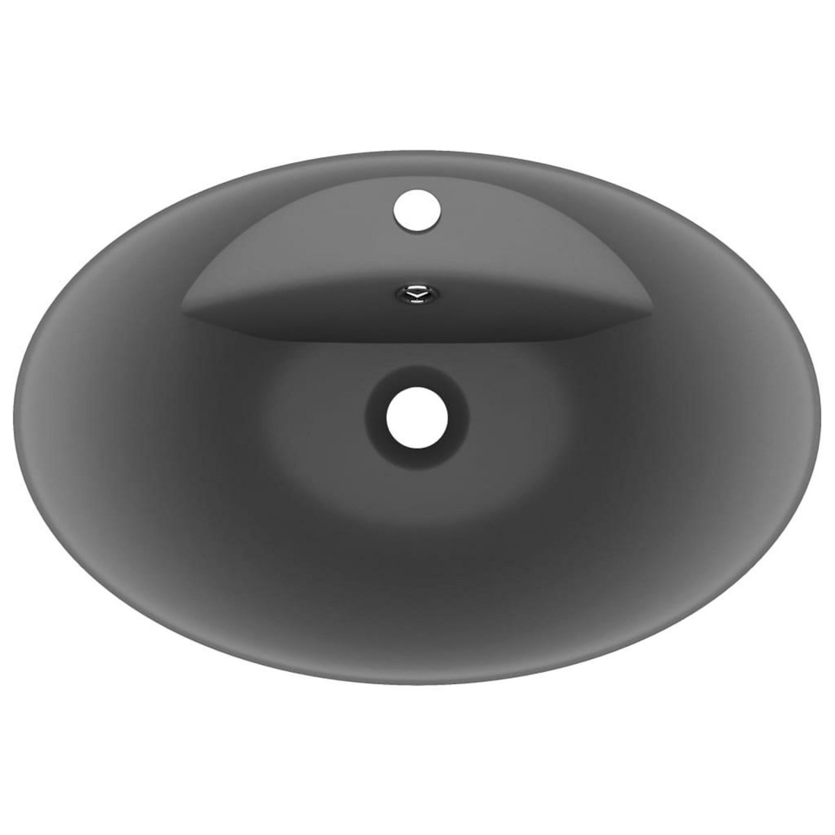 VIDAXL Lavabo ovale a trop-plein Gris fonce mat 58,5x39 cm Ceramique