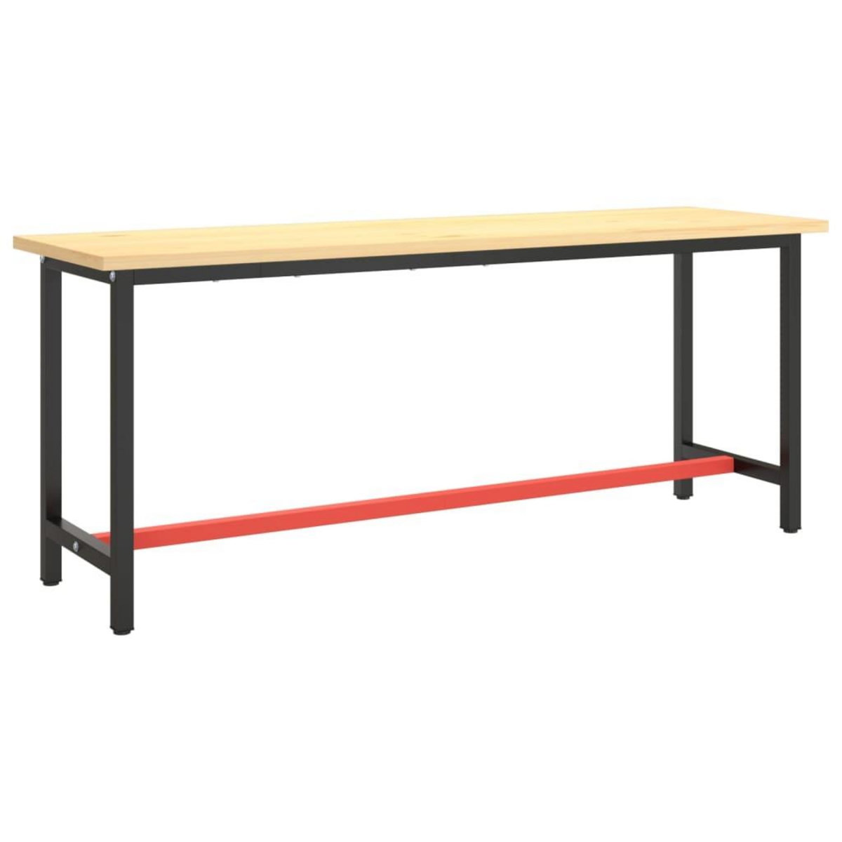 VIDAXL Cadre de banc de travail Noir et rouge mat 190x50x79 cm Metal