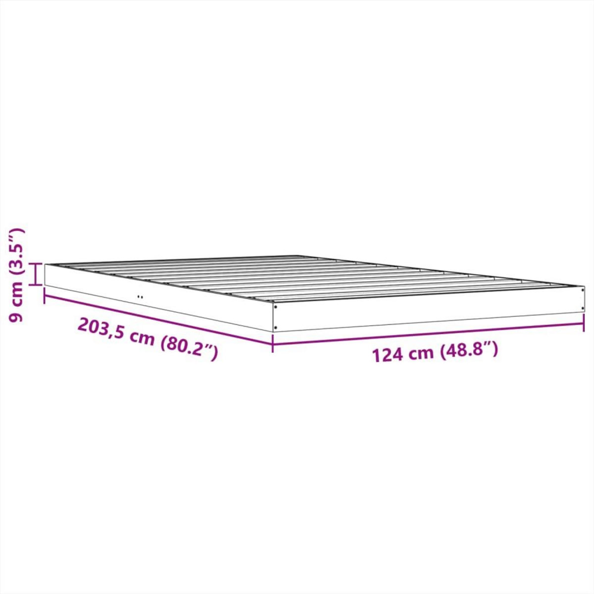 VIDAXL Cadre de lit sans matelas cire marron 120x200cm bois pin massif