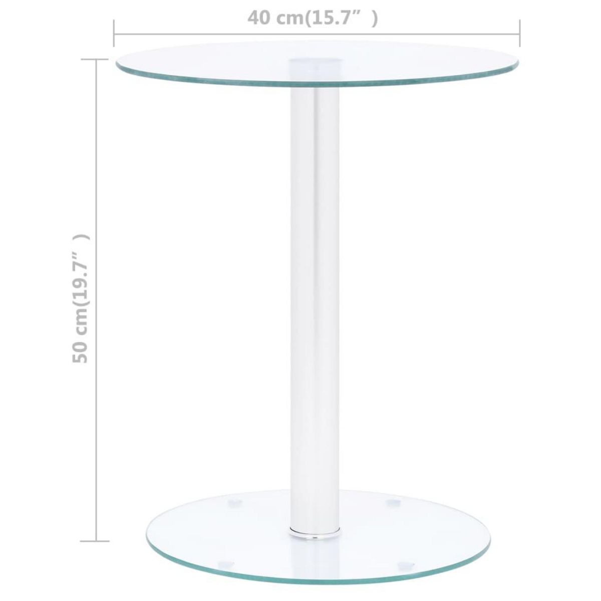 VIDAXL Table basse Transparent 40 cm Verre trempe
