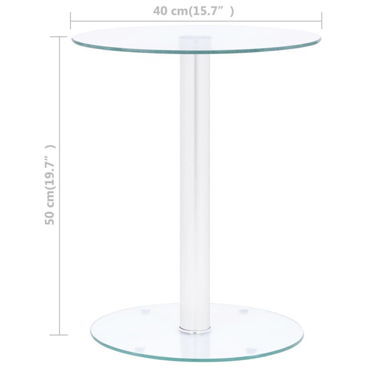 VIDAXL Table basse Transparent 40 cm Verre trempe