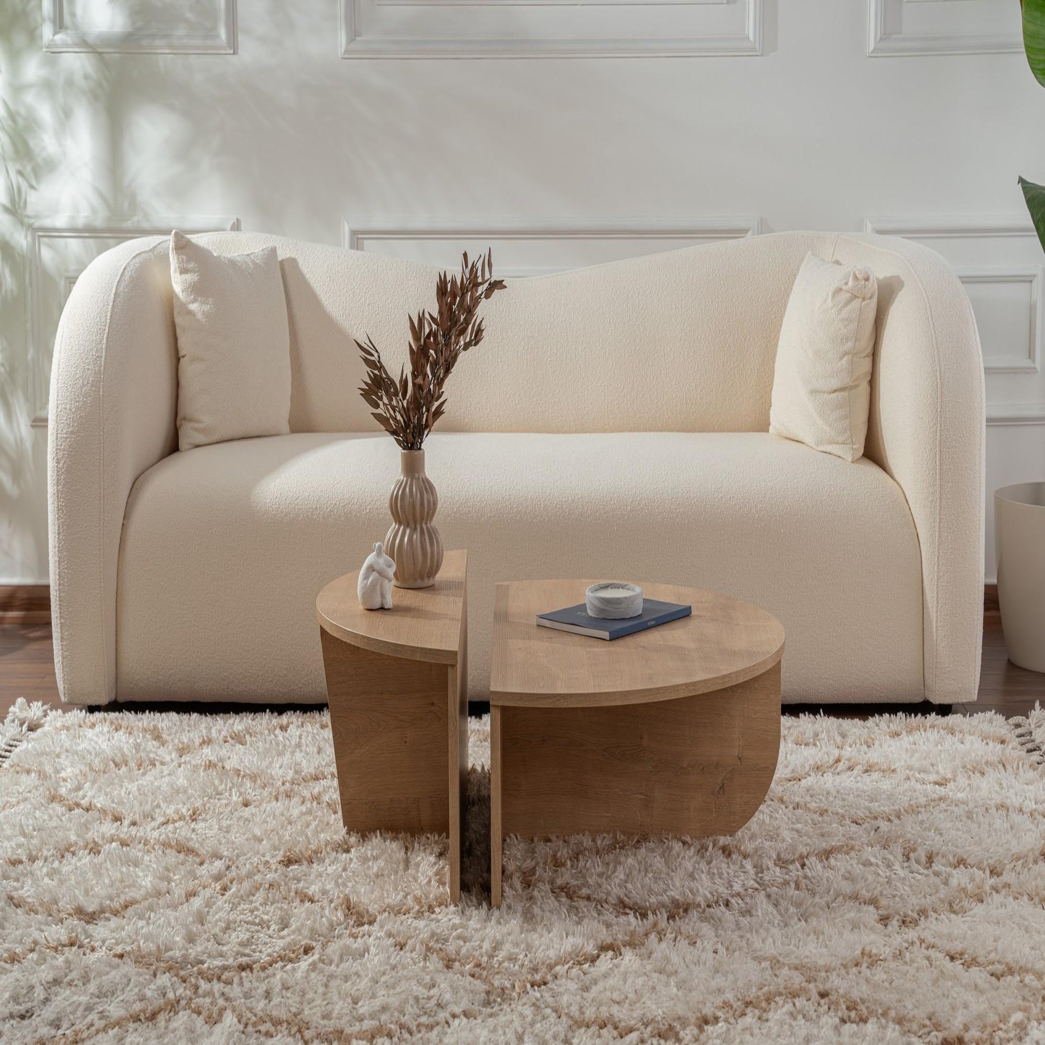 Voir la diapositive 4 : Habitat et Jardin Table basse en bois  orion  - 90 x 60 x 30 cm - chêne miel