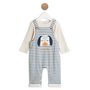 Voir la diapositive 1 : INEXTENSO Ensemble de naissance salopette à rayures chien + body manches longues bébé garçon