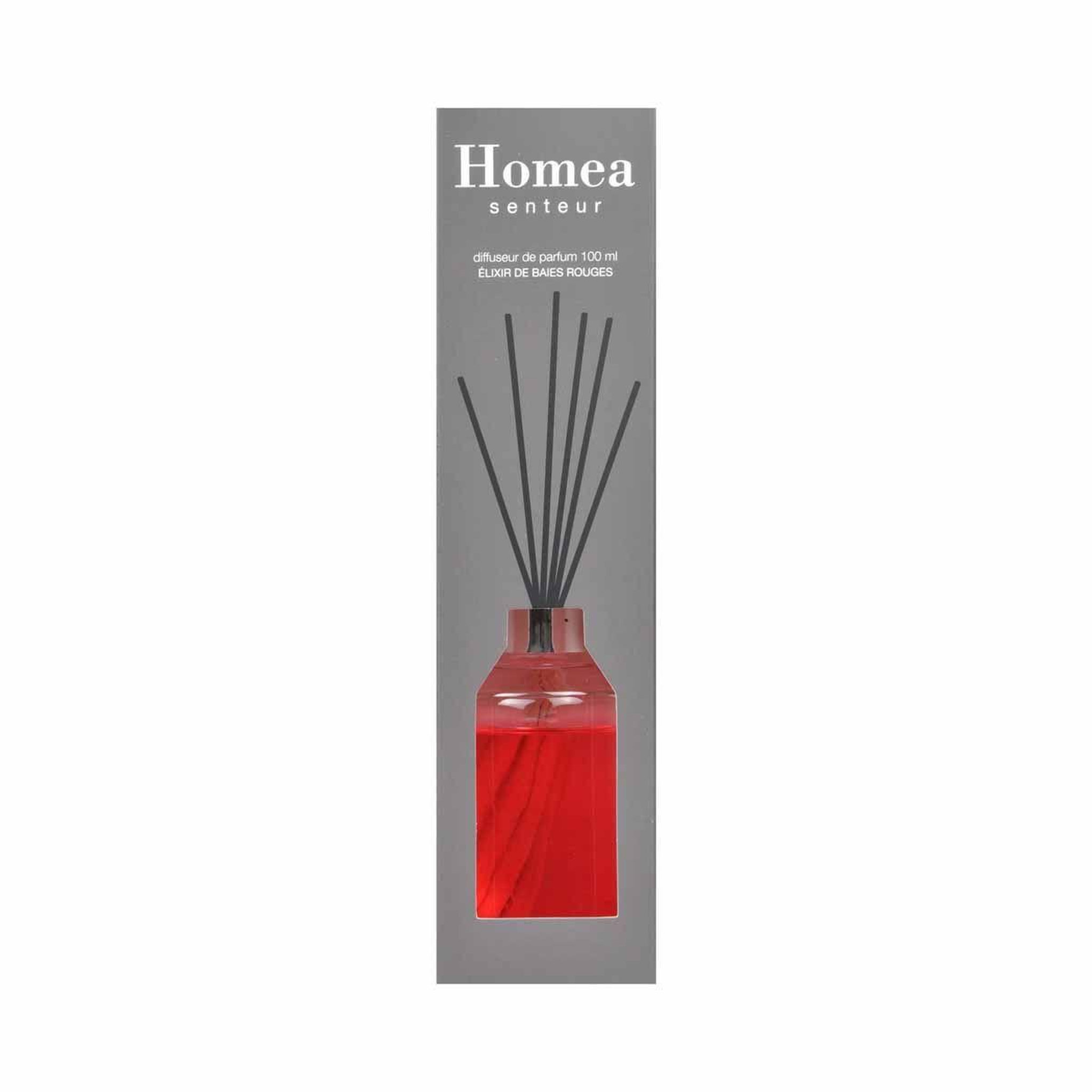Voir la diapositive 2 : HOMEA Diffuseur de parfum  louisa  100ml elixir de baies rouges