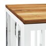 Voir la diapositive 5 : VIDAXL Table basse argente acier inoxydable et bois massif d'acacia