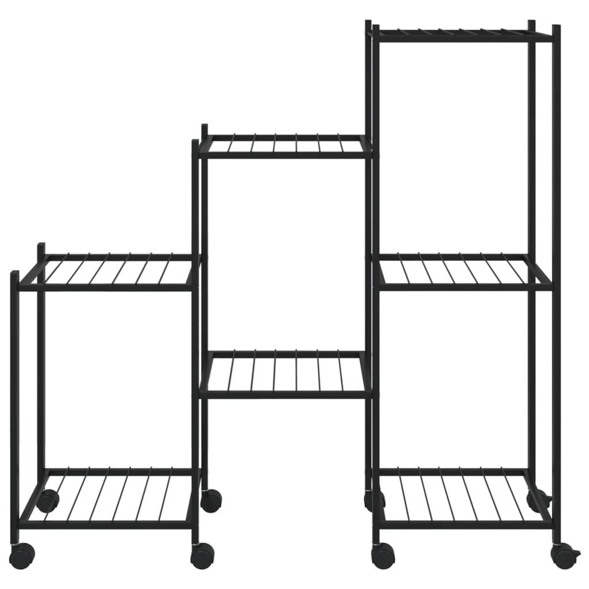 Voir la diapositive 3 : VIDAXL Jardiniere avec roues 83x25x83,5 cm Noir Fer