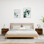 Voir la diapositive 3 : VIDAXL Tables de chevet murales avec lumieres LED 2 pcs chene fume
