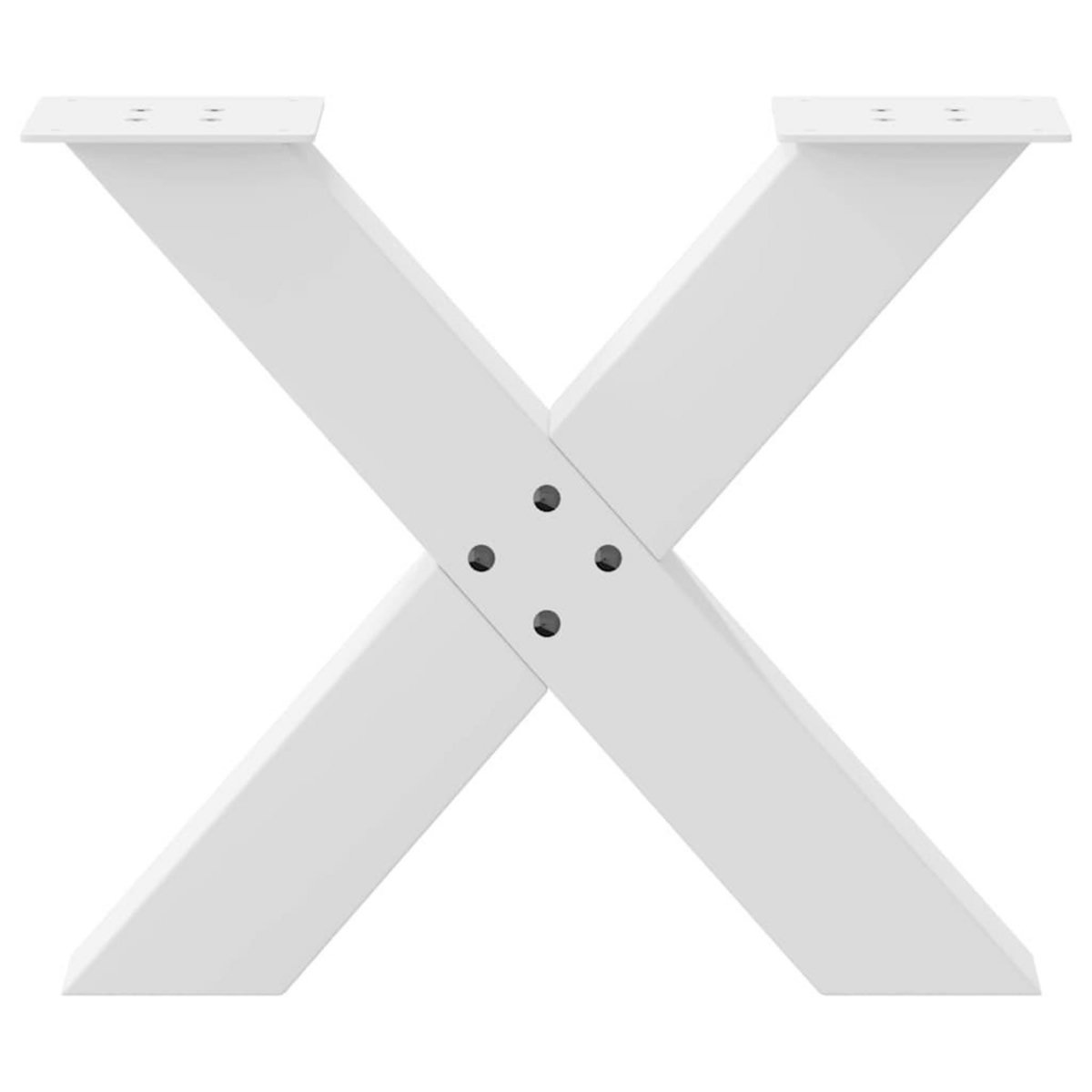 VIDAXL Pieds de table basse forme de X 2 pcs blanc 50x(42-43) cm acier