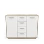 CALICOSY Buffet 2 portes 4 tiroirs, décor bois et blanc L113 cm - Léo