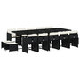 Voir la diapositive 2 : VIDAXL Ensemble a manger de jardin 15 pcs coussins noir resine tressee