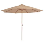 VIDAXL Parasol d'exterieur avec mat en bois 300 cm taupe
