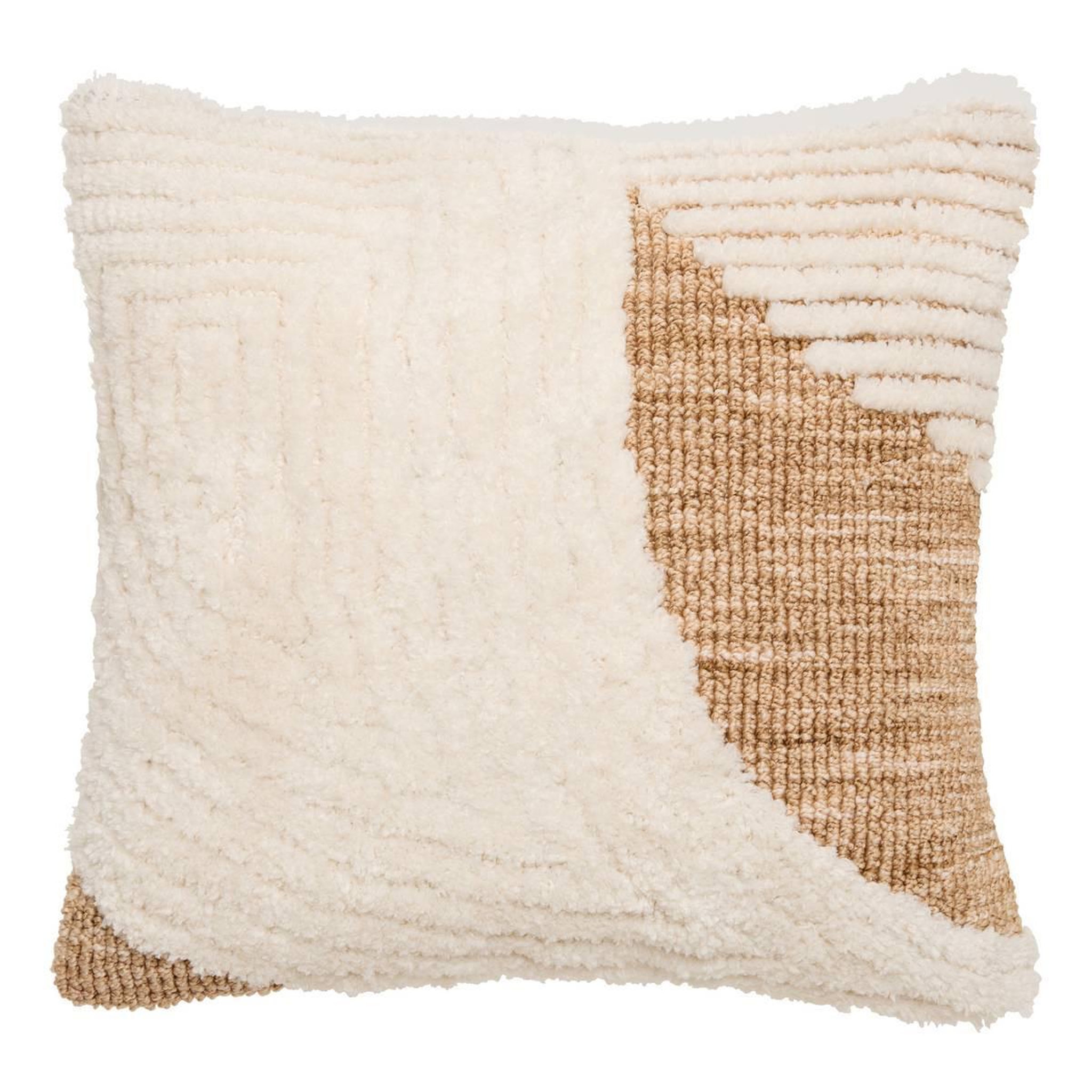 ATMOSPHERA Coussin déco en relief  loomia  40x40cm beige lin