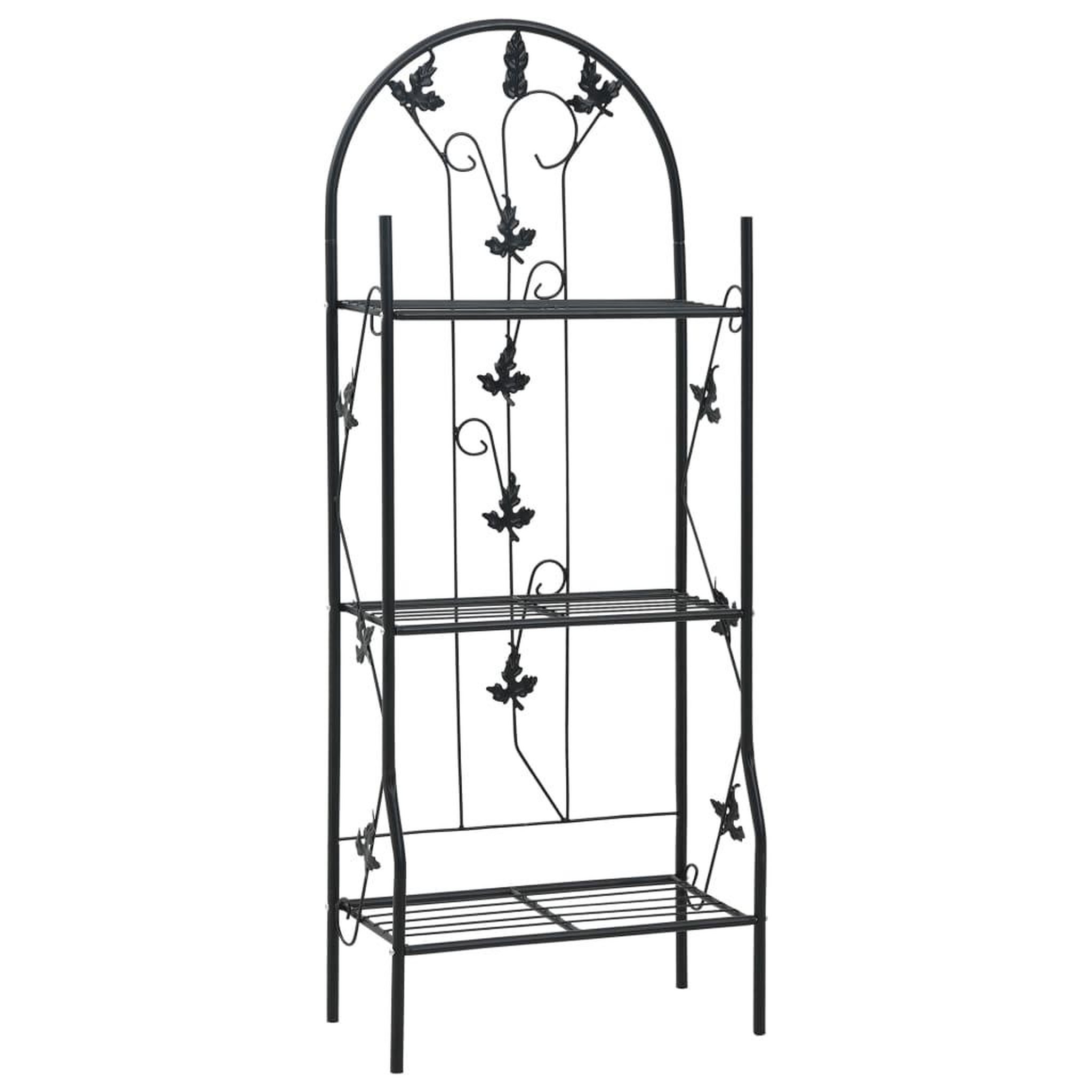 VIDAXL Support a plantes 3 niveaux noir 52x28x128 cm fer