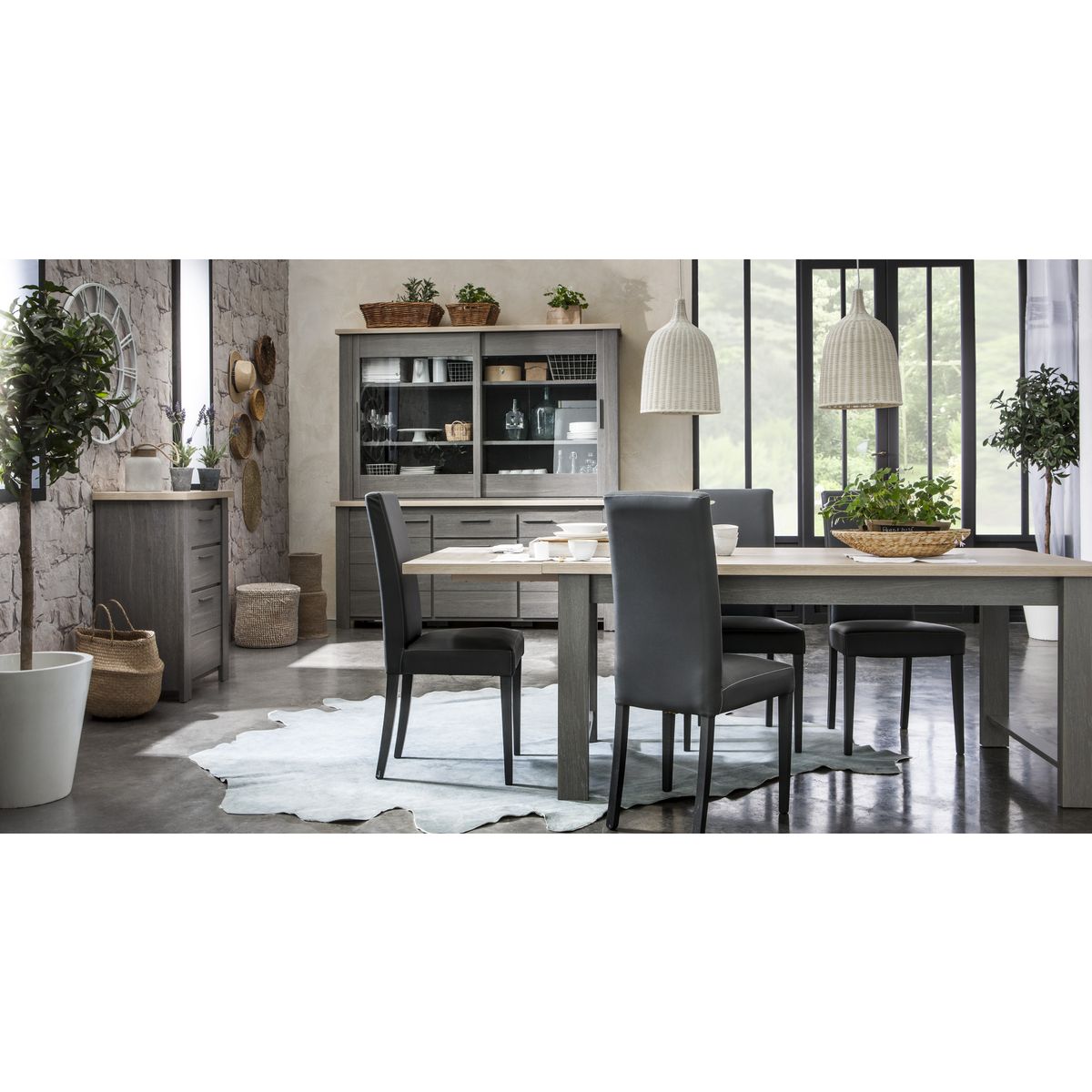 GAMI Table de séjour salle à manger L180cm FLORENCE