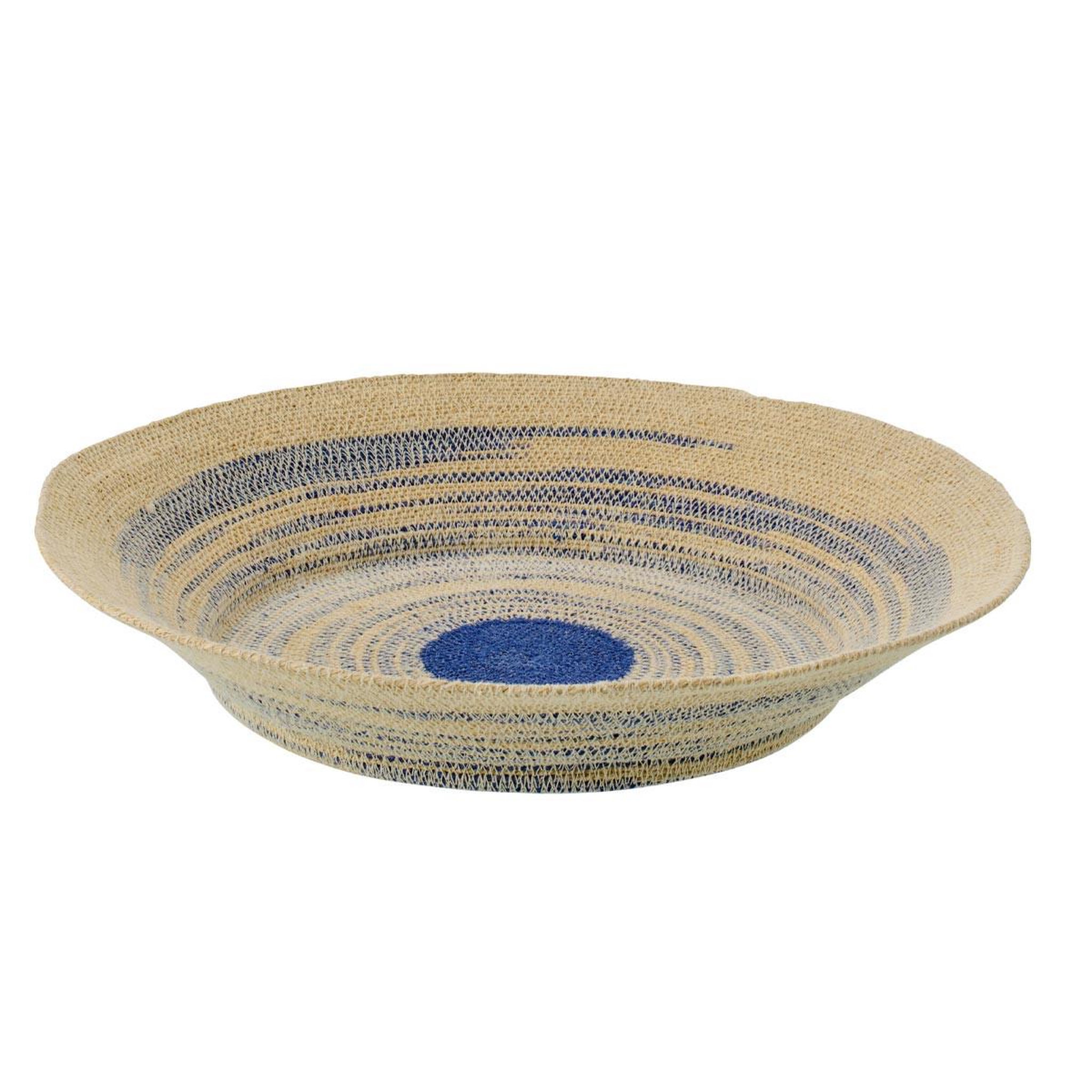 J-LINE Coupelle déco en jonc  galene  52cm naturel & bleu