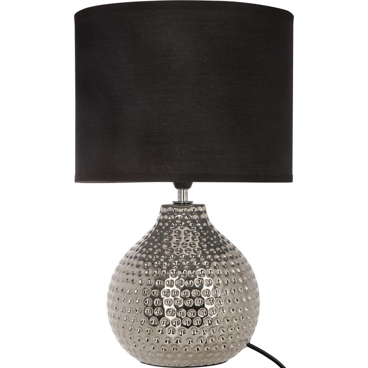 ATMOSPHERA Lampe à poser design martelé Angie - H. 38 cm - Argent