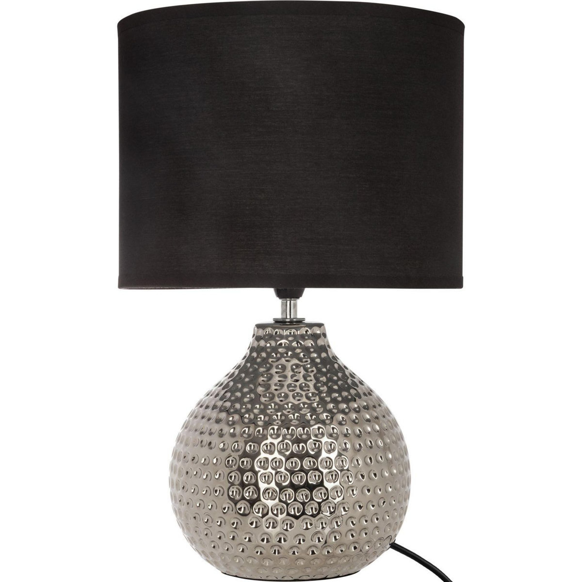 ATMOSPHERA Lampe à poser design martelé Angie - H. 38 cm - Argent