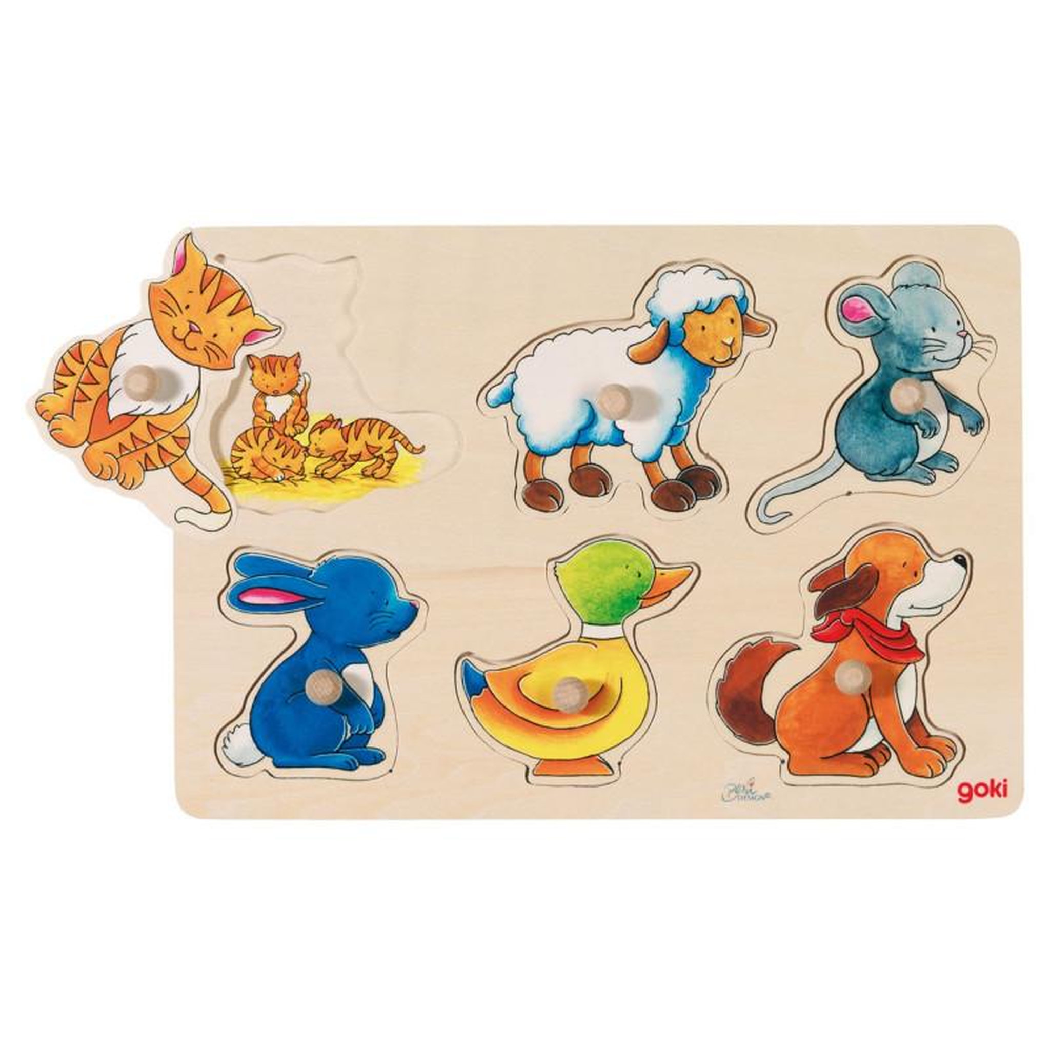 Goki GOKI Wooden Bubble Puzzle mother and child