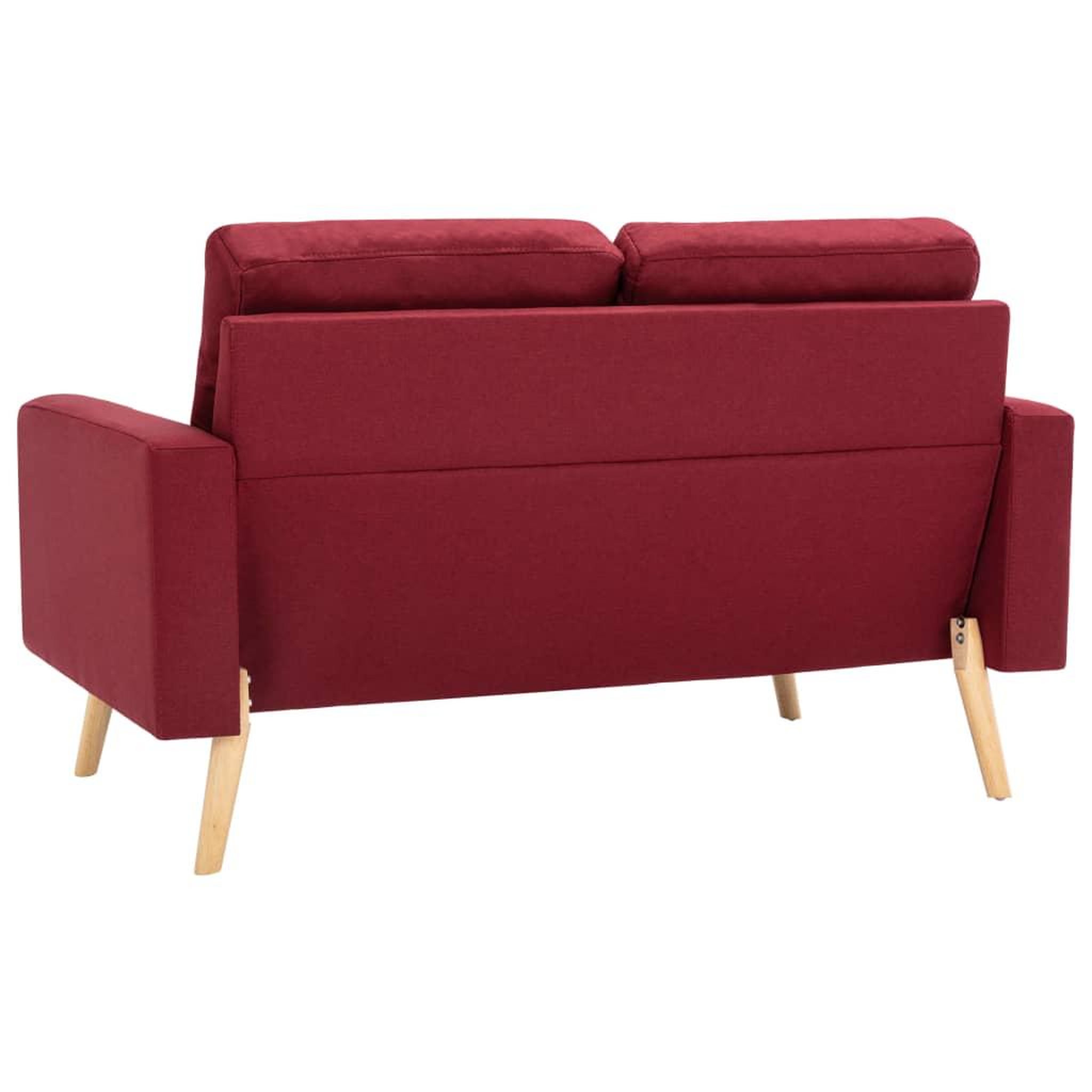 Voir la diapositive 5 : VIDAXL Canape a 2 places Rouge bordeaux Tissu