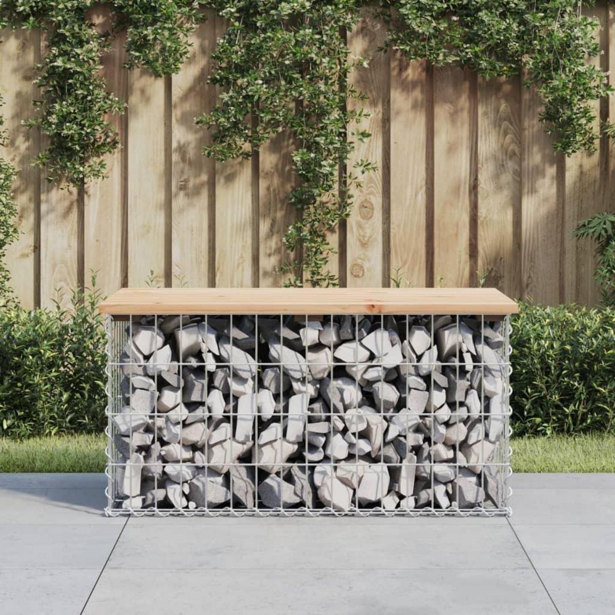 VIDAXL Banc de jardin design de gabion 83x44x42 cm bois massif de pin
