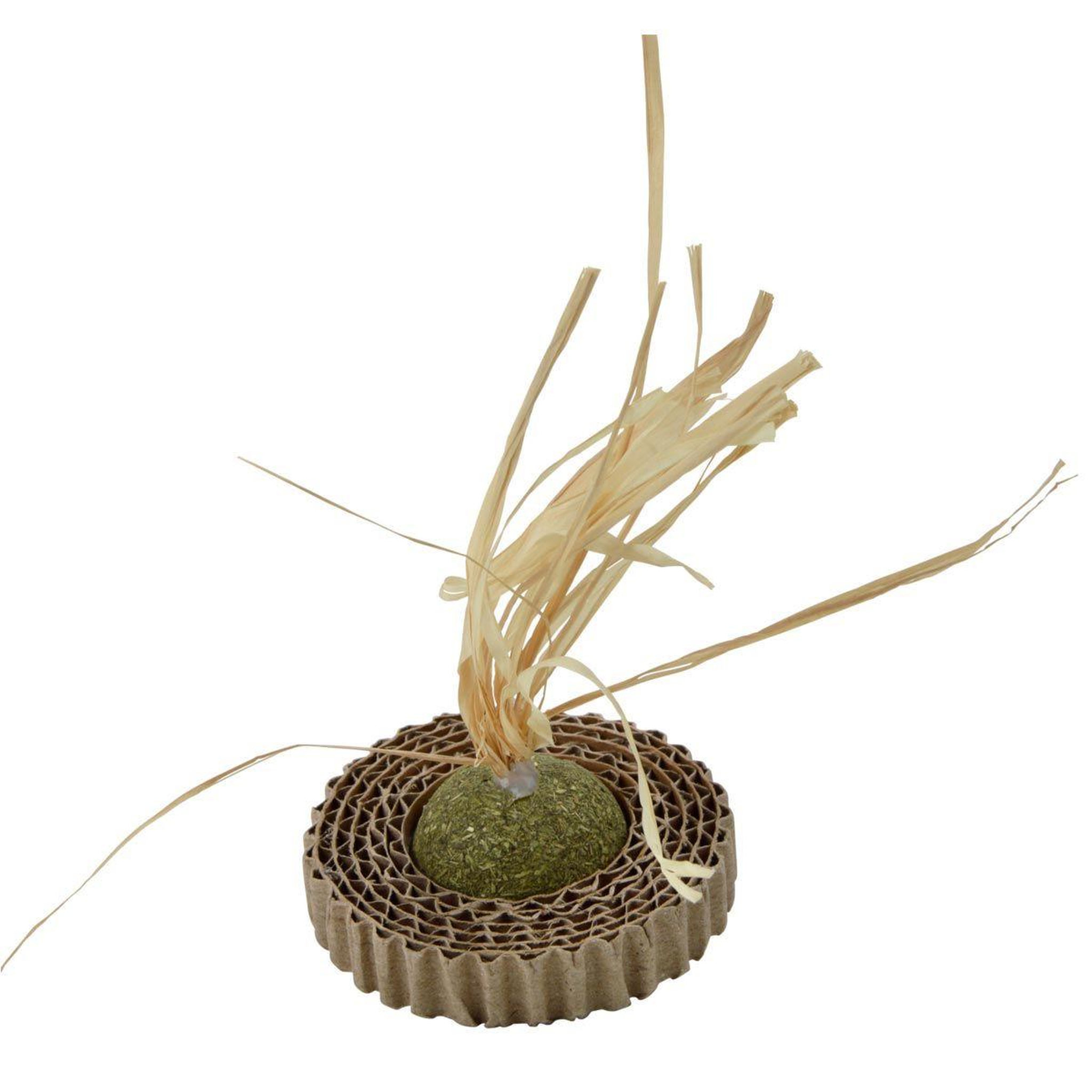 Voir la diapositive 1 : LOVE STORY Jouet pour Chat  Balle Herbe & Carton  13cm Naturel