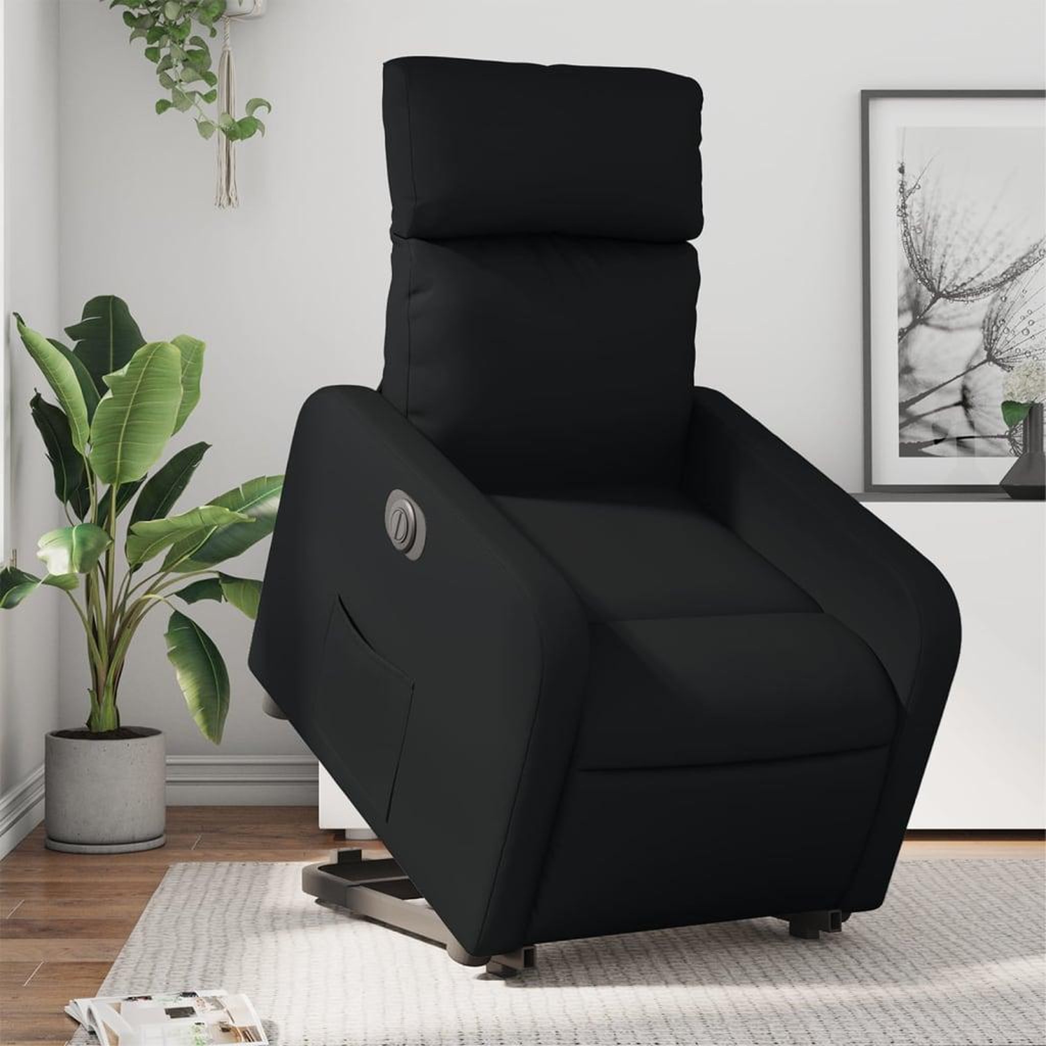 VIDAXL Fauteuil inclinable electrique noir similicuir
