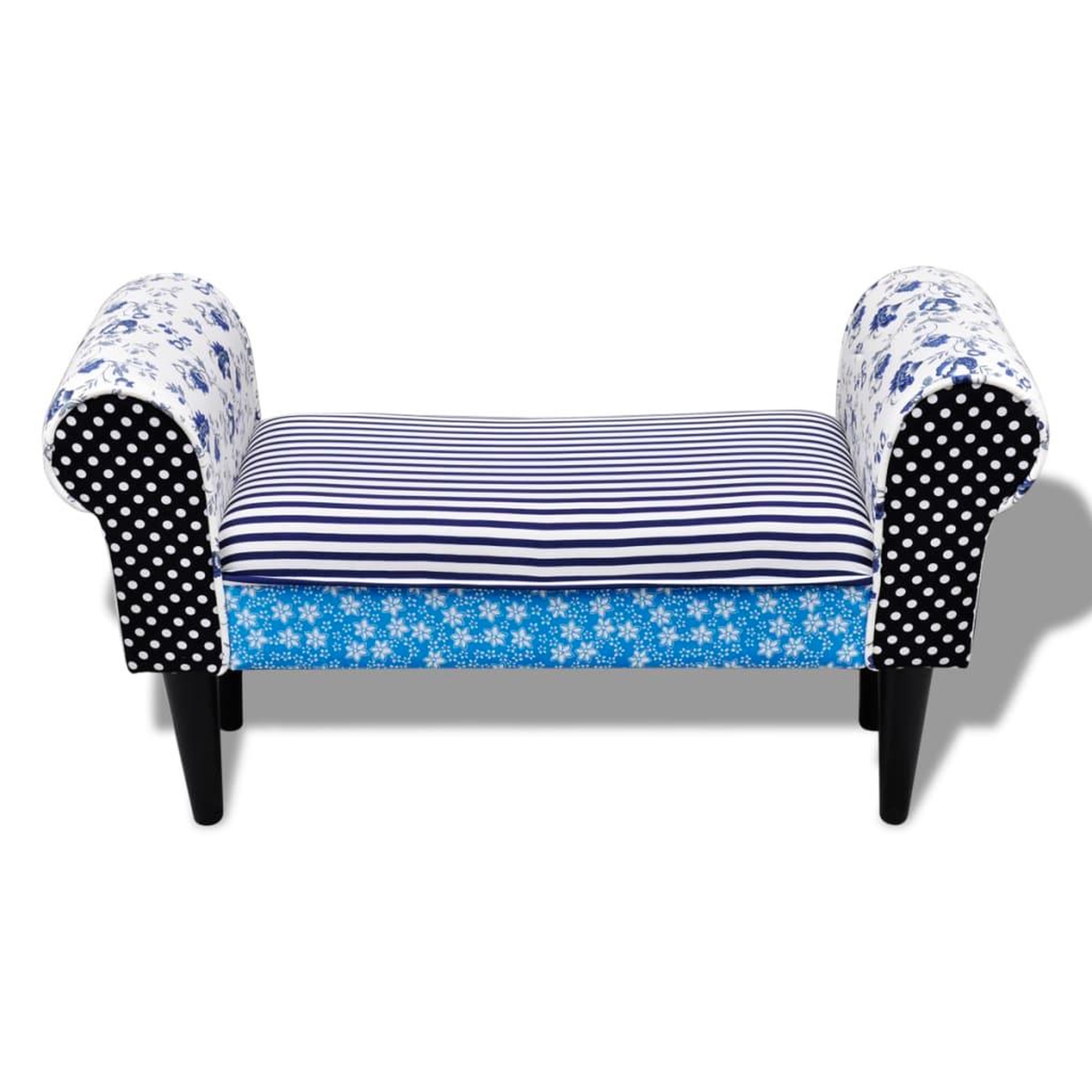 Voir la diapositive 3 : VIDAXL Banc Design avec patchwork Bleu et blanc