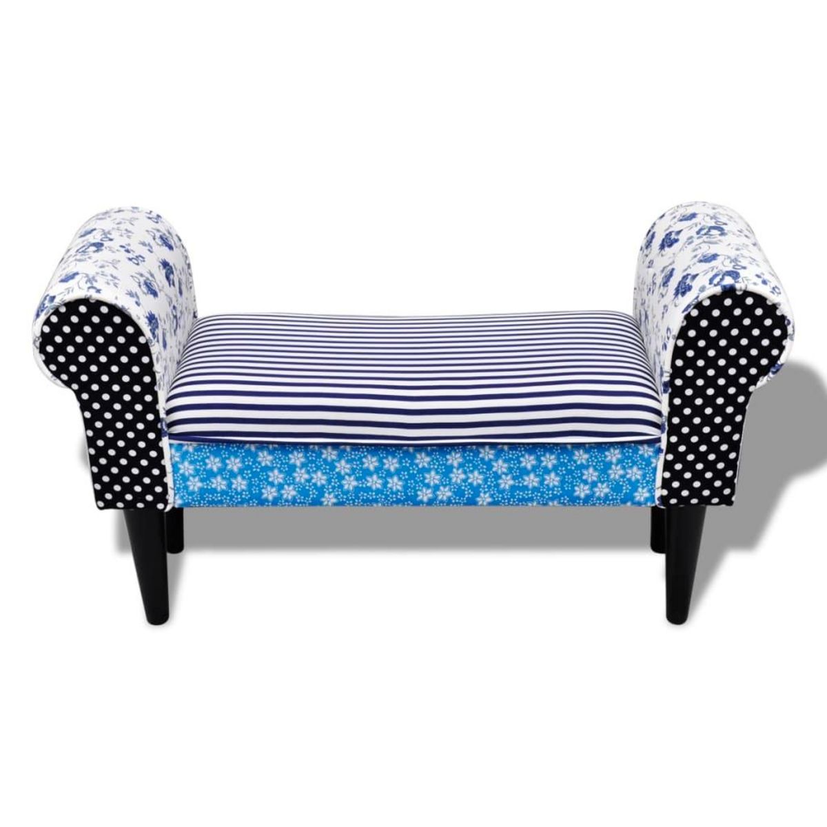 VIDAXL Banc Design avec patchwork Bleu et blanc