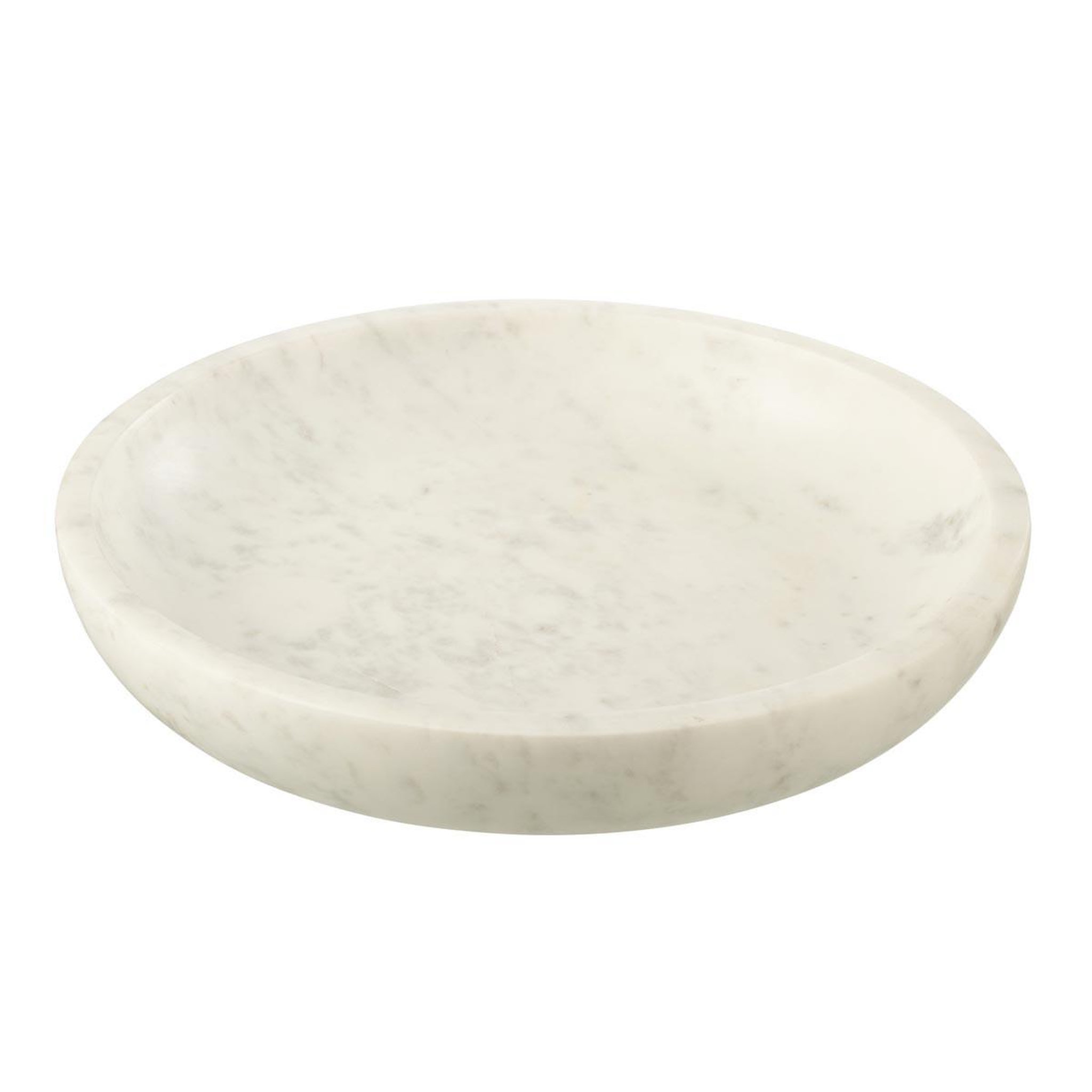 J-LINE Coupelle déco en marbre  glacier  35cm blanc