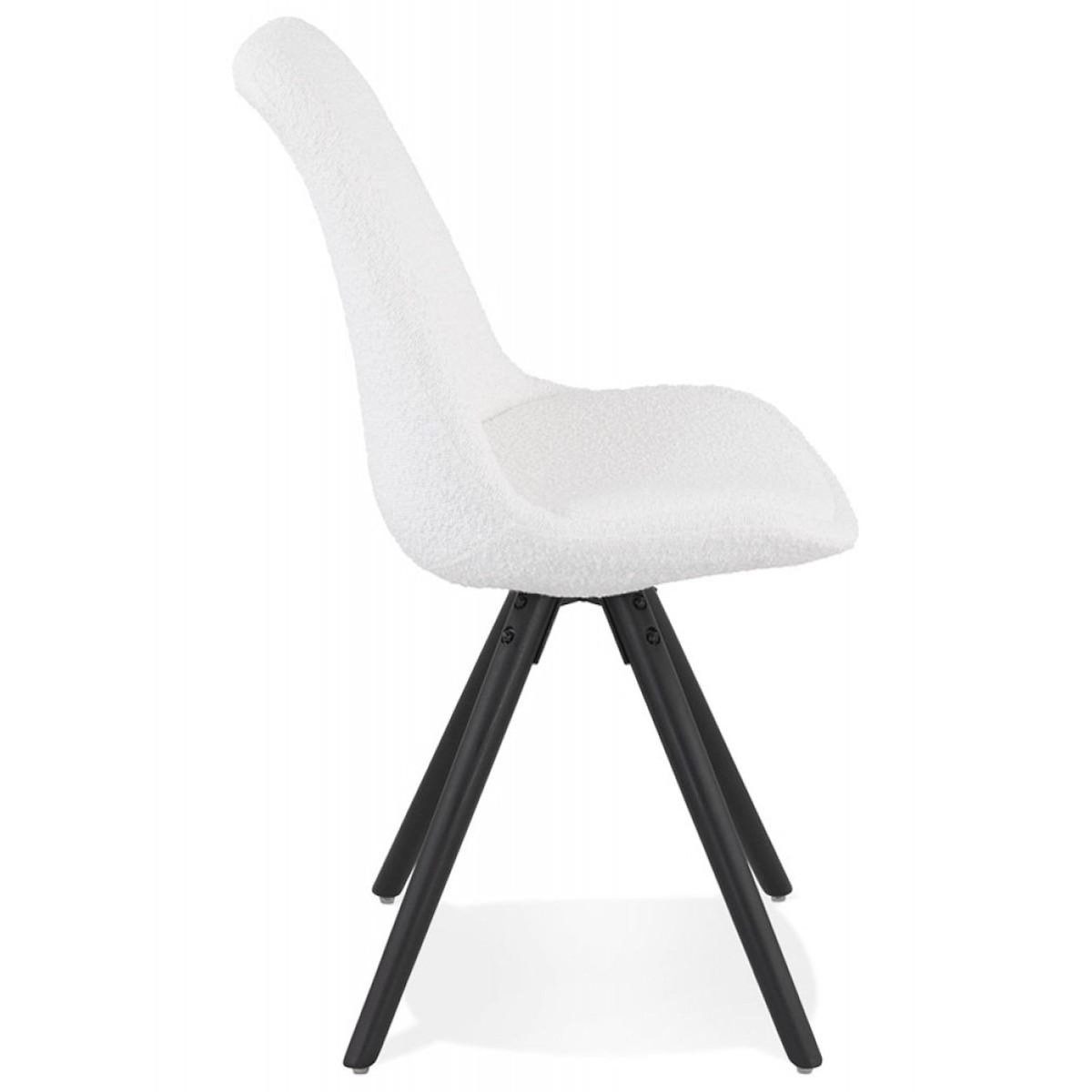 Paris Prix Chaise Design en Tissu Bouclé  Alisa  82cm Blanc & Noir