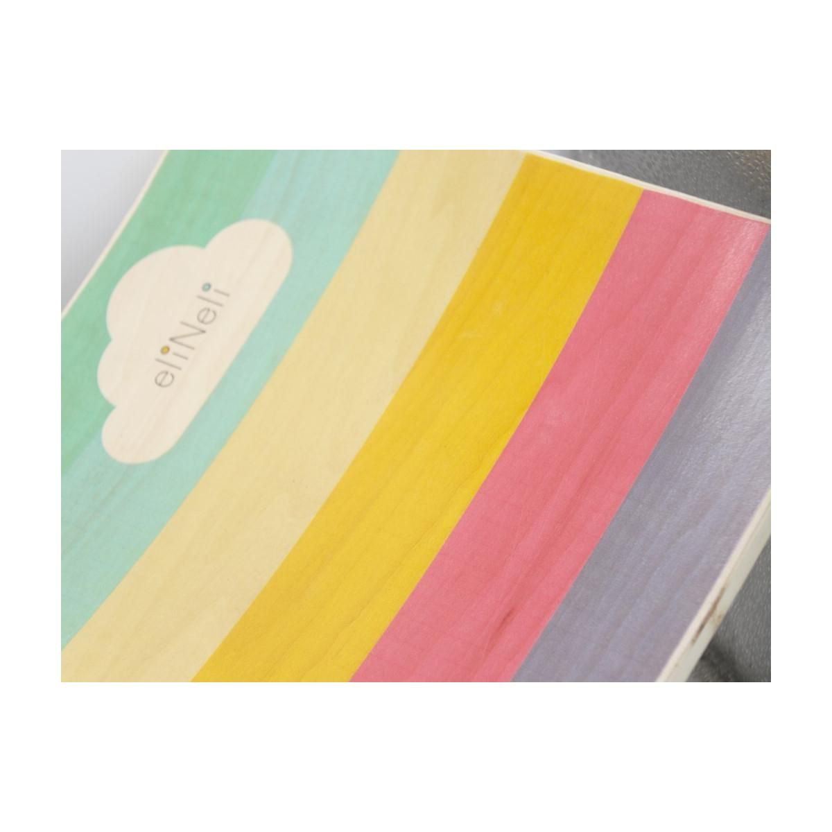 ELINELI Planche d'équilibre en bois Arc-en-ciel