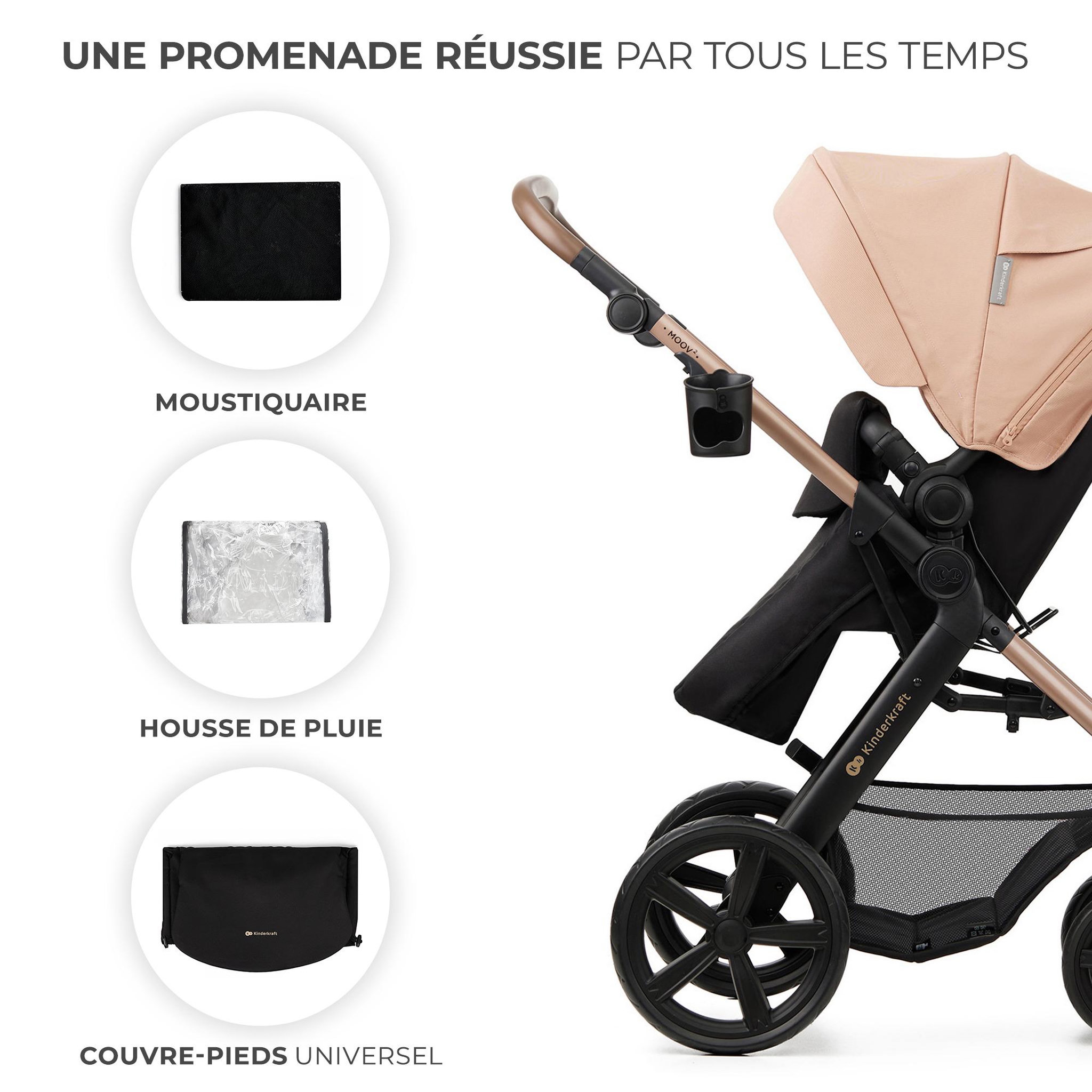 Voir la diapositive 4 : KINDERKRAFT Poussette trio moov 2 pratique et confortable