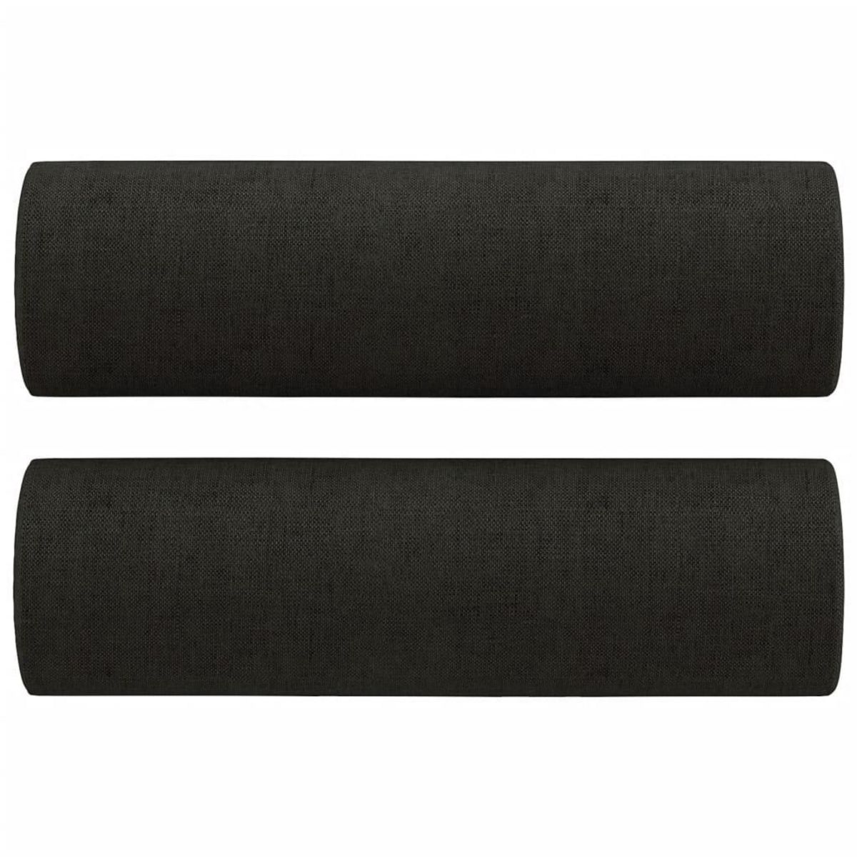 VIDAXL Canape 2 places avec oreillers decoratifs noir 140 cm tissu