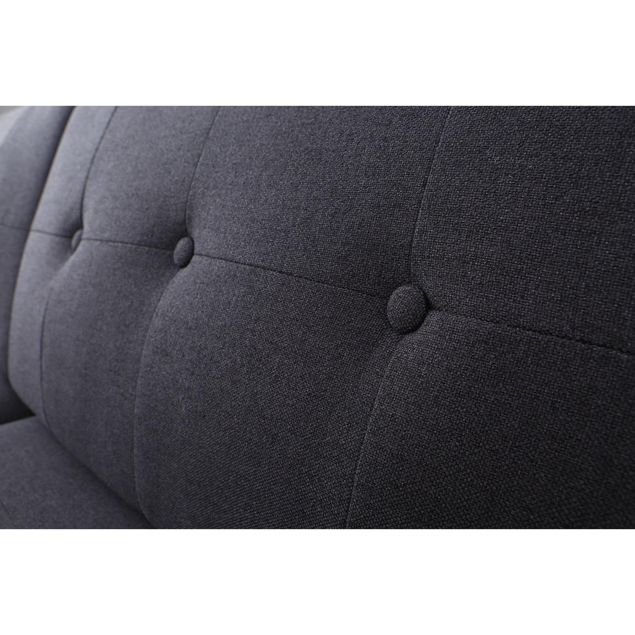 Voir la diapositive 6 : CONCEPT USINE Canapé 3 places scandinave en tissu gris anthracite hoga
