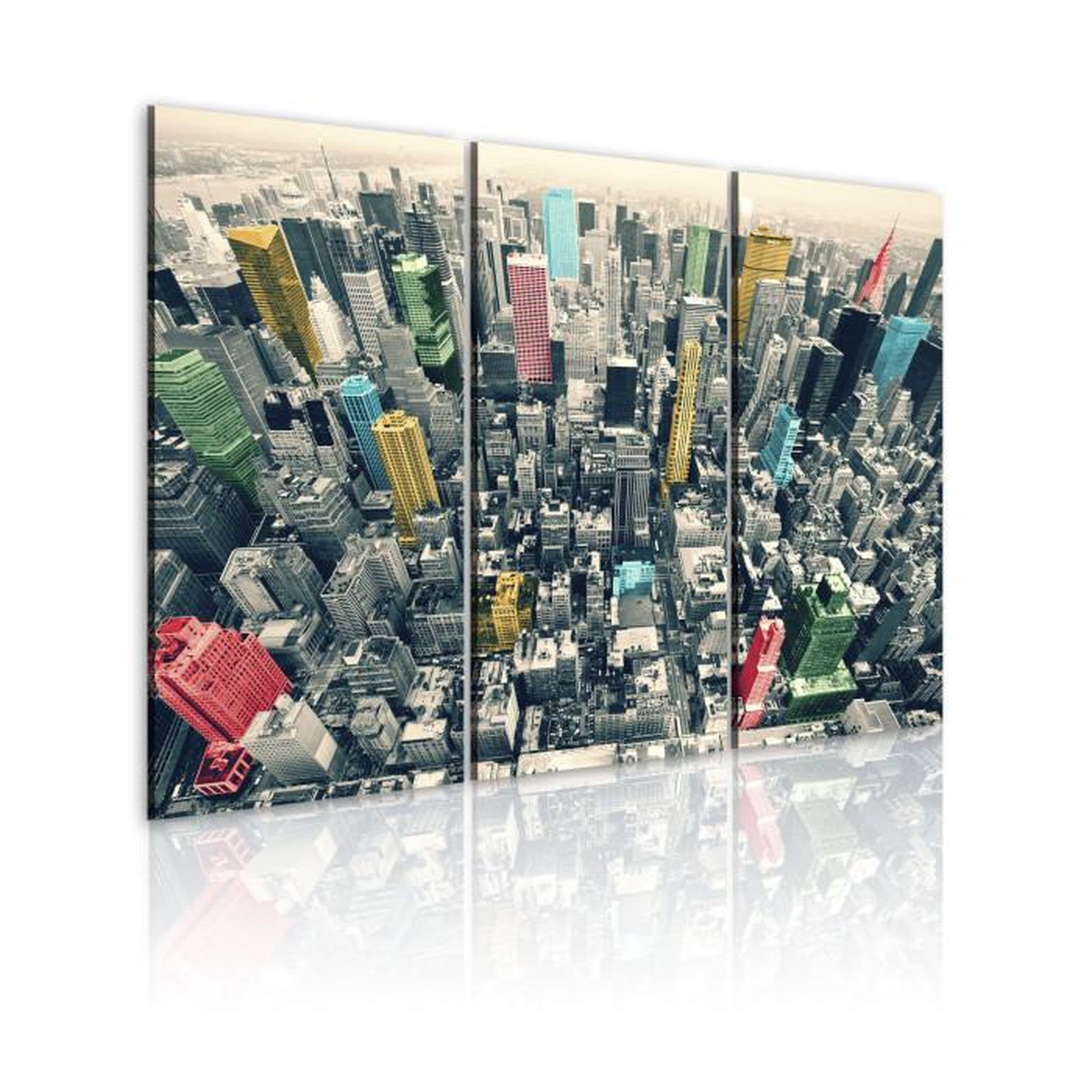 Paris Prix Tableau Imprimé  NY Noir & Blanc Mais en Couleur. Coloris disponibles : Multicolore