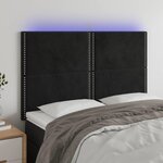 VIDAXL Tete de lit a LED Noir 144x5x118/128 cm Velours