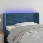 VIDAXL Tete de lit a LED Bleu fonce 103x16x78/88 cm Velours