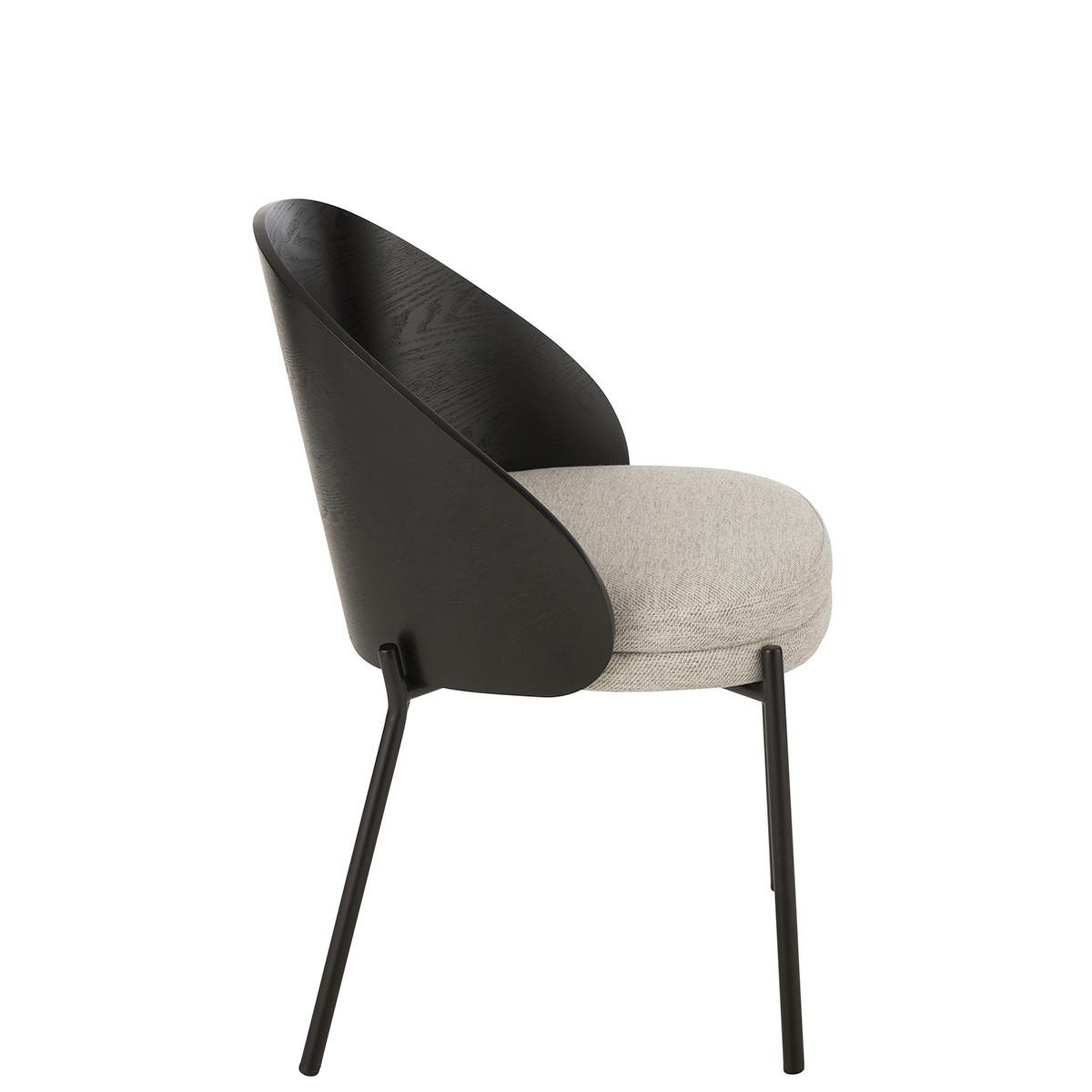 Voir la diapositive 3 : J-LINE Chaise design  lone  74cm noir & gris