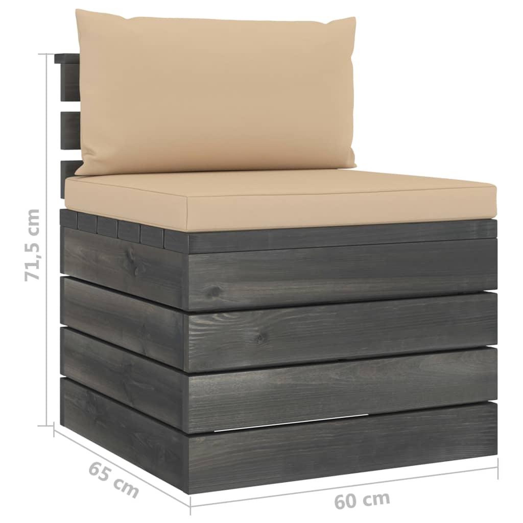 Voir la diapositive 6 : VIDAXL Salon palette de jardin 6 pcs avec coussins Bois de pin massif